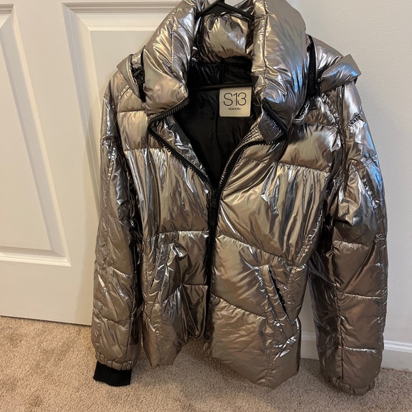 S13 Metallic Down Puffer Jacket women’s - Picture 1 of 4